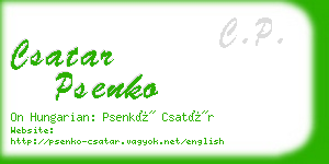 csatar psenko business card